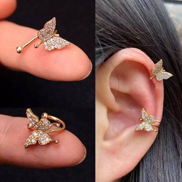 My Added Sparkle Jewelry - Butterfly Ear Cuff Set of 2